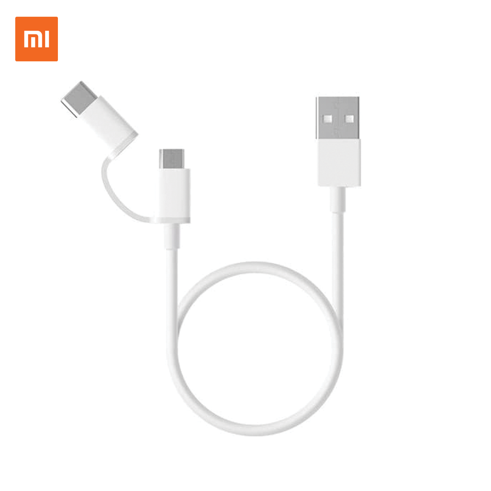 Xiaomi Mi 2-in-1 Micro USB to Type C Cable 30cm - White