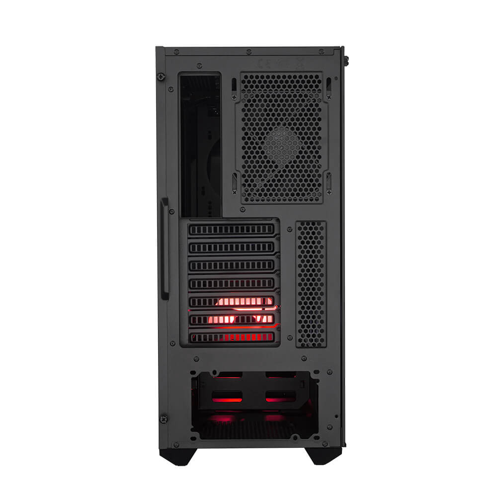 Cooler Master MasterBox K501L - MCB-K501L-KANN-S00 - Black - Mid Tower Case with Angled Ventilation, Acrylic Side Panel and Red Illuminated Fan