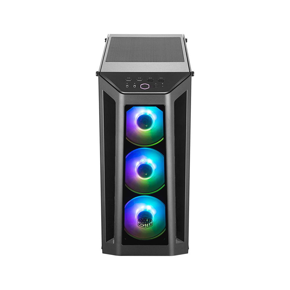 Cooler Master MasterBox MB530P - MCB-B530P-KHNN-S01- Black - Mid Tower Case with 3 side Tempered Glass Panels, Addressable RGB Fans