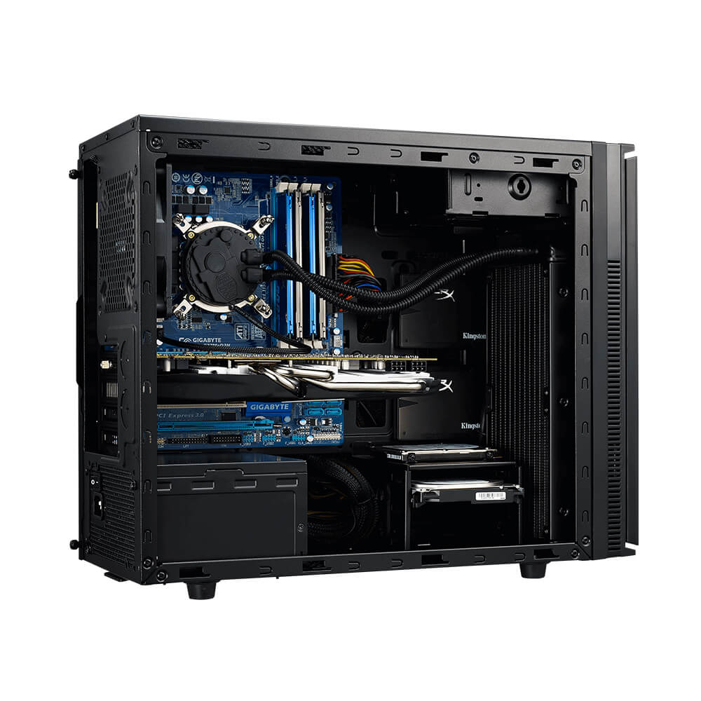 Cooler Master Silencio 352 - SIL-352M-KKN1 - Black - Mini Tower Case with Noise Cancelling Foam and Two Powerful XtraFlo Fans