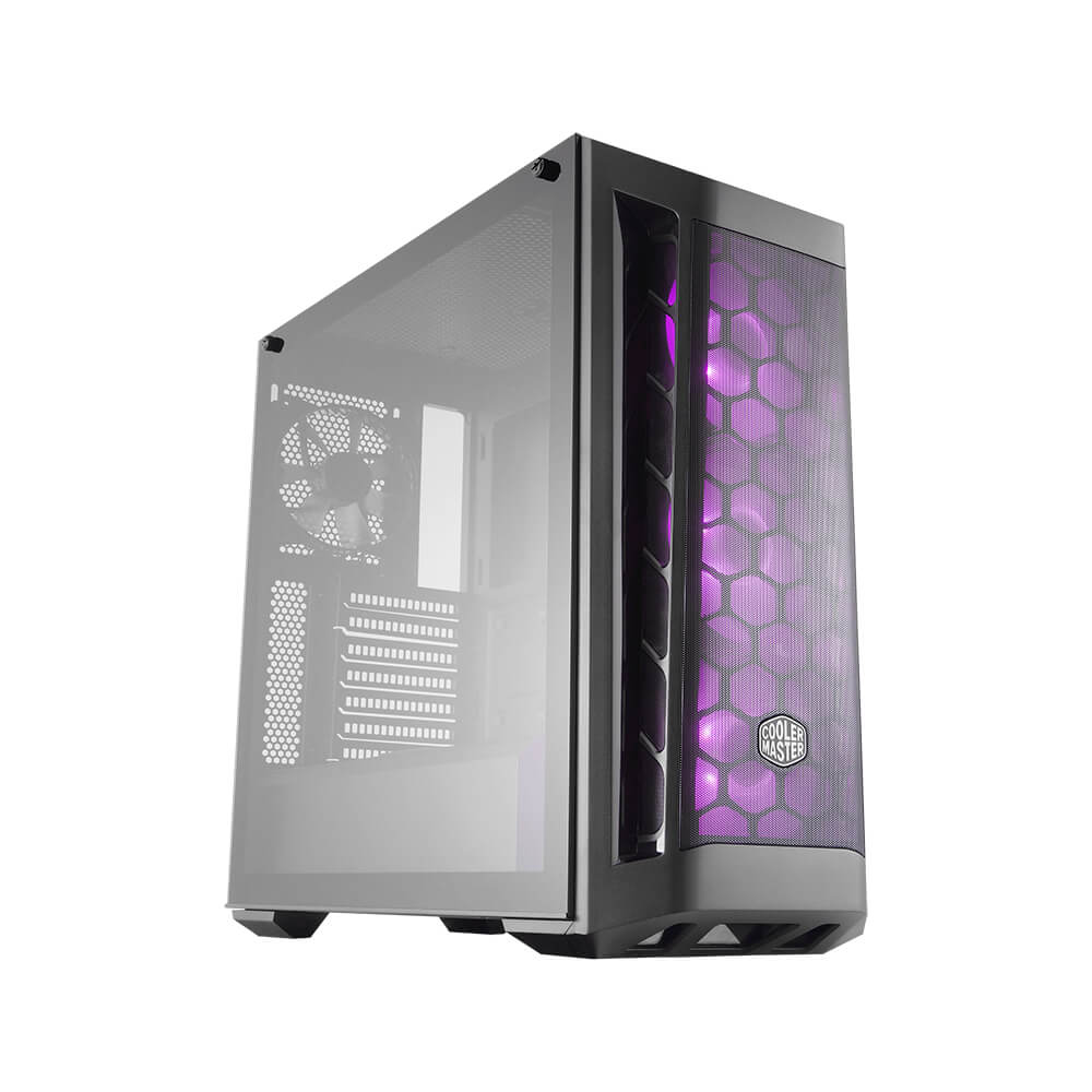 Cooler Master MasterBox MB511 RGB - MCB-B511D-KGNN-RGB - Black - Mid Tower Case with Front Mesh Ventilation, Tempered Glass Side Panel and RGB LED Fans