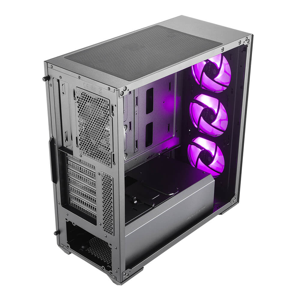 Cooler Master MasterBox MB511 RGB - MCB-B511D-KGNN-RGB - Black - Mid Tower Case with Front Mesh Ventilation, Tempered Glass Side Panel and RGB LED Fans