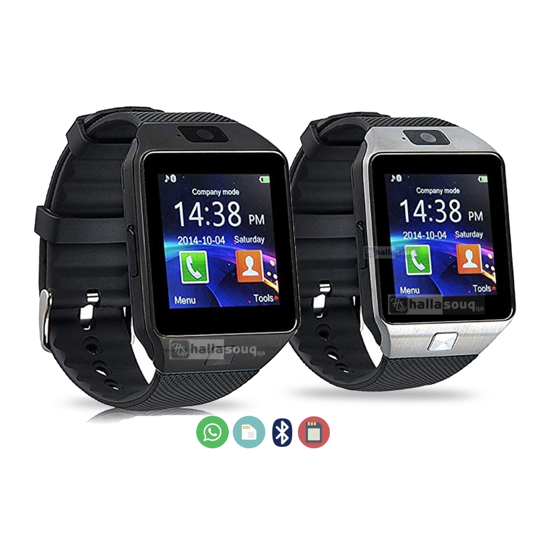 Mobile Smartwatch SW 002 With Memory, Sim Card Slot USB & Bluetooth - 2 Pcs