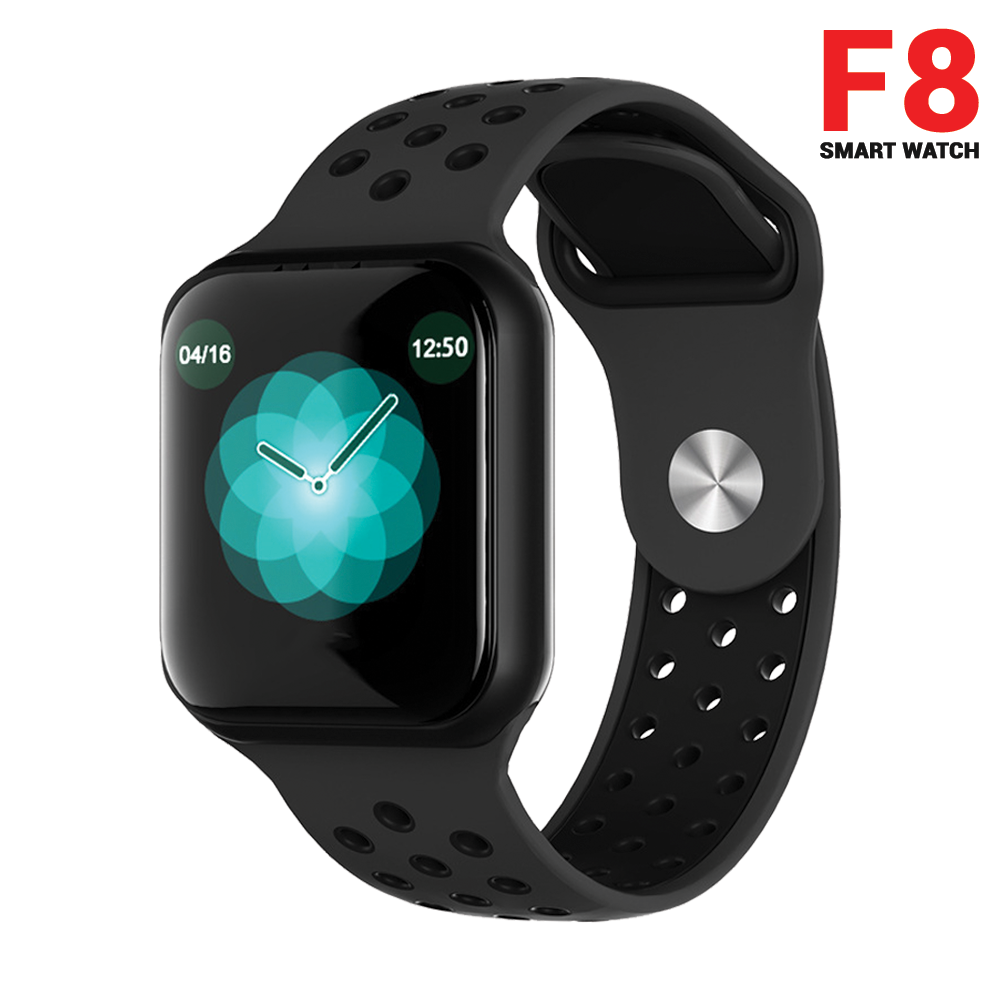 F8 Smart Watch IP67 Waterproof, Blood Pressure and Heart Rate Monitoring - Black