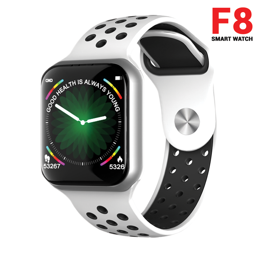 F8 Smart Watch IP67 Waterproof, Blood Pressure and Heart Rate Monitoring - white