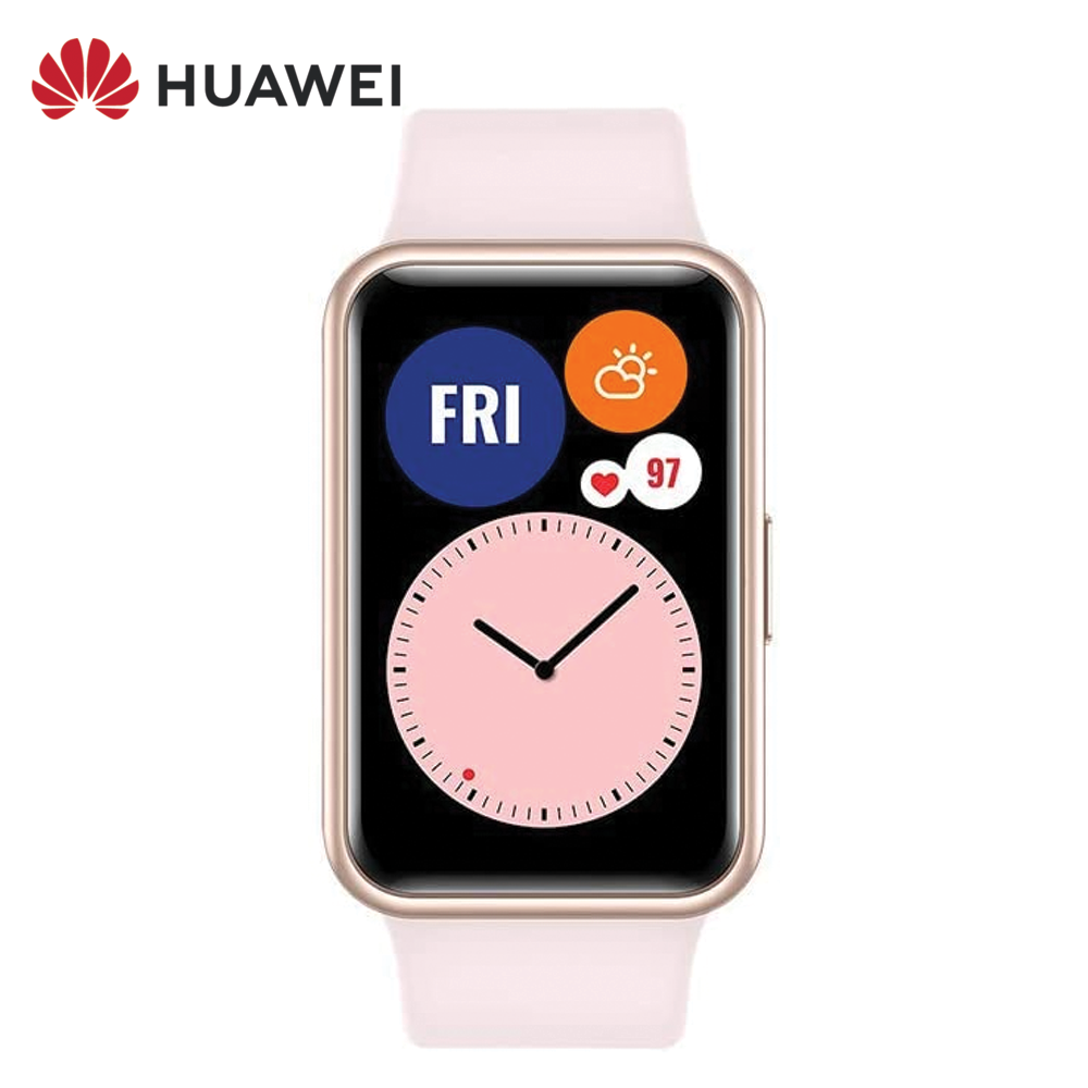 HUAWEI WATCH FIT Smartwatch with Slim Metal Body, 1.64” Vivid AMOLED Display, Heart Rate Monitoring - Sakura Pink