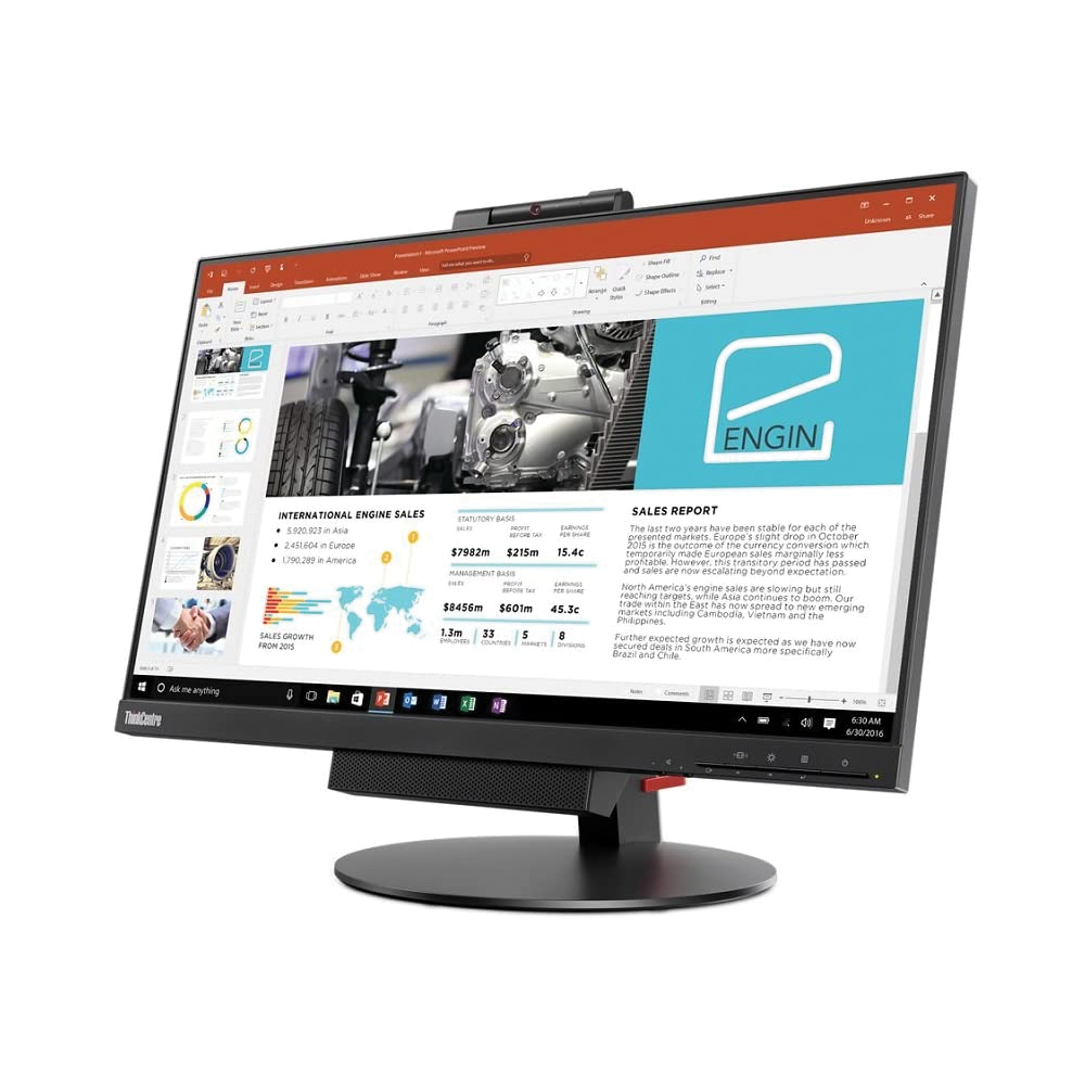 Lenovo TIO 10R0PAT1UK,21.5Inch FHD, Multi-touch, Tabletop Wide IPS LED Back-lit Touchscreen Monitor - Black