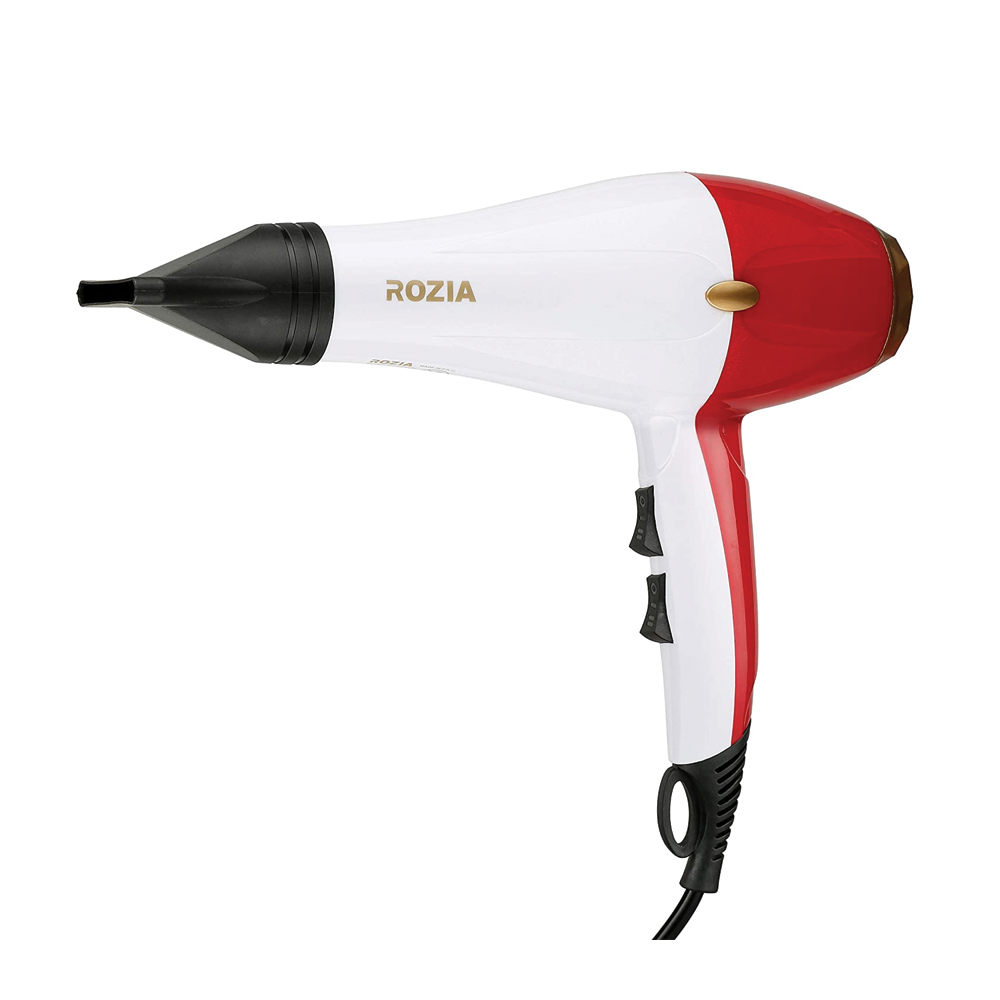 Rozia HC-8190 Professional Hair Dryer with Concentrator, Negative Ionic Conditioning - White