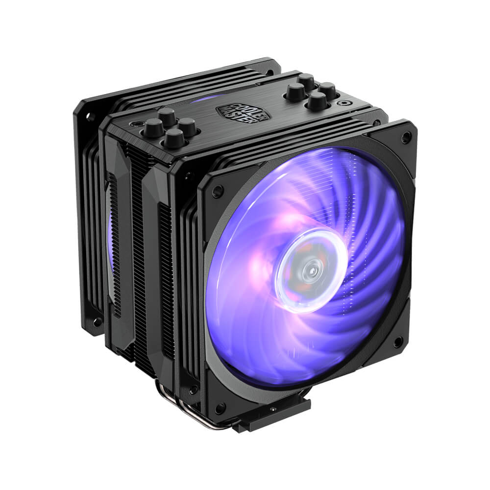Cooler Master Hyper 212 RGB Black Edition - RR-212S-20PC-R1 - Black - Air Cooling with Nickel Plated Jet Black Fins and RGB LED Fan