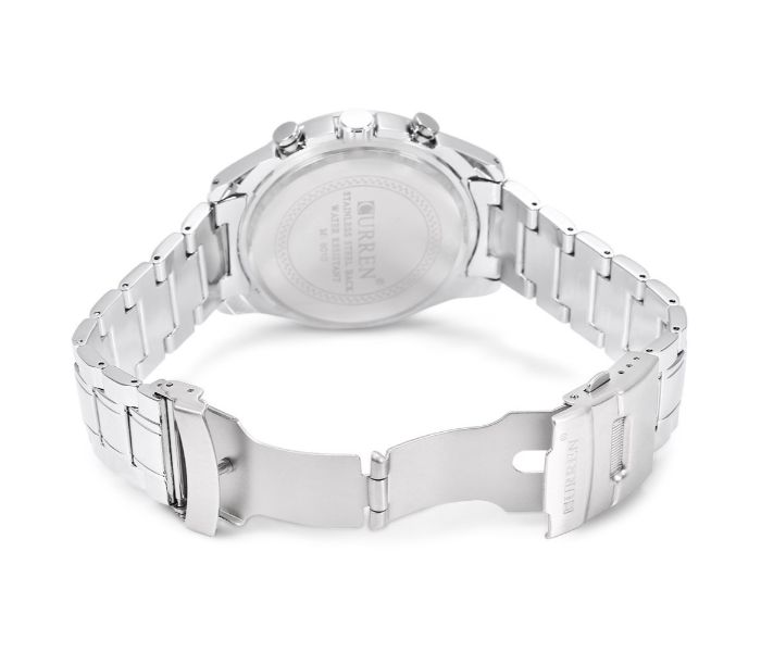 Curren 8010 Stainless Steel Analog Curren Watch For Men - White And Blue