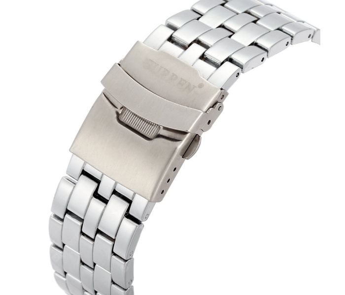 Curren 8044 Stainless Steel Analog Curren Watch For Men - Silver And White