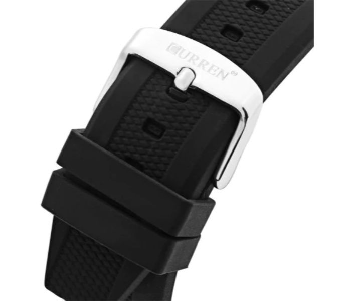 Curren 8144 Rubber Strap Analog Curren Watch For Men - Black And Gold