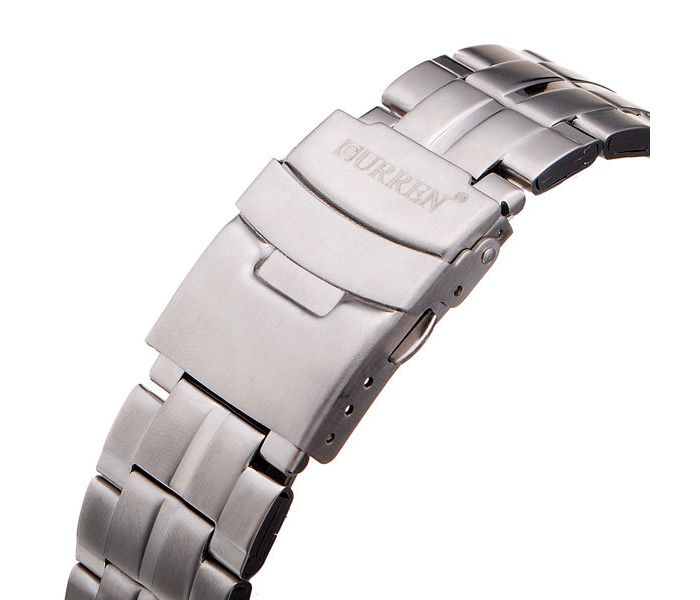 Curren 8148 Stainless Steel Curren Watch For Men - Silver And White