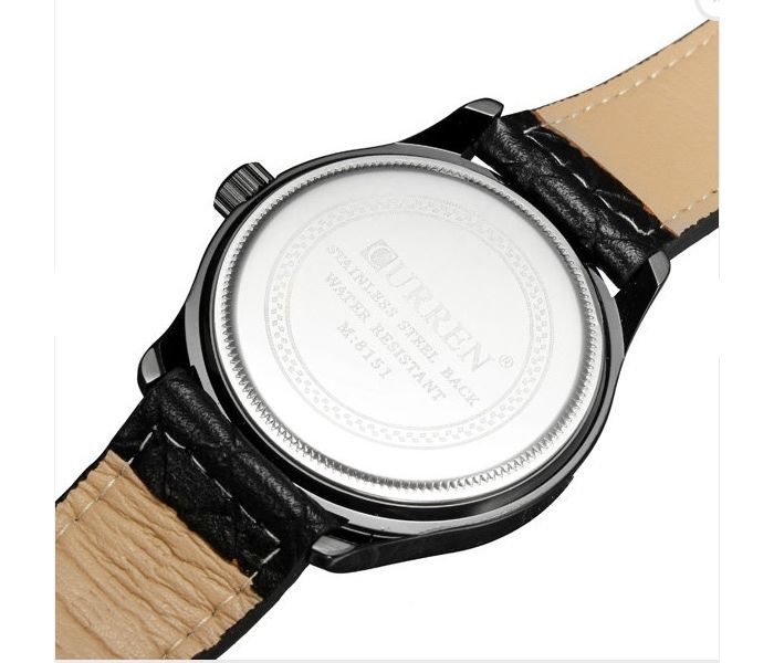 Curren 8151 Leather Strap Analog Curren Watch For Men - Black