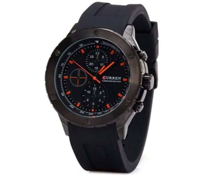 Curren 8165 Analog Quartz Curren Watch For Men - Black And Orange