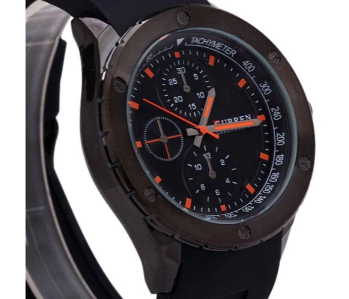 Curren 8165 Analog Quartz Curren Watch For Men - Black And Orange