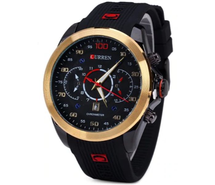 Curren 8166 Analog Quartz Curren Watch For Men - Black And Gold