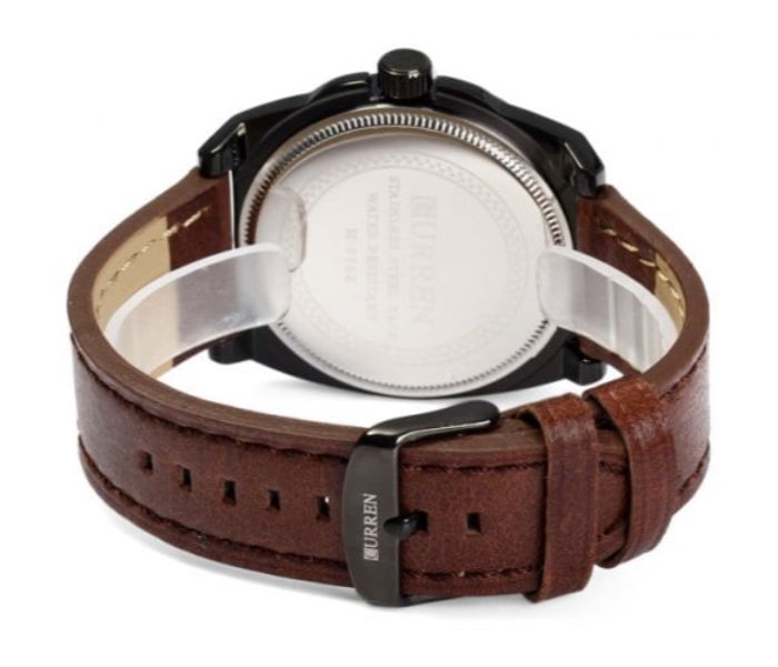 Curren 8168 Casual Analog Quartz Curren Watch For Men - Brown And White