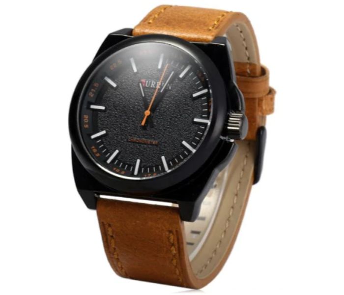 Curren 8168 Casual Analog Quartz Curren Watch For Men - Coffee And Black