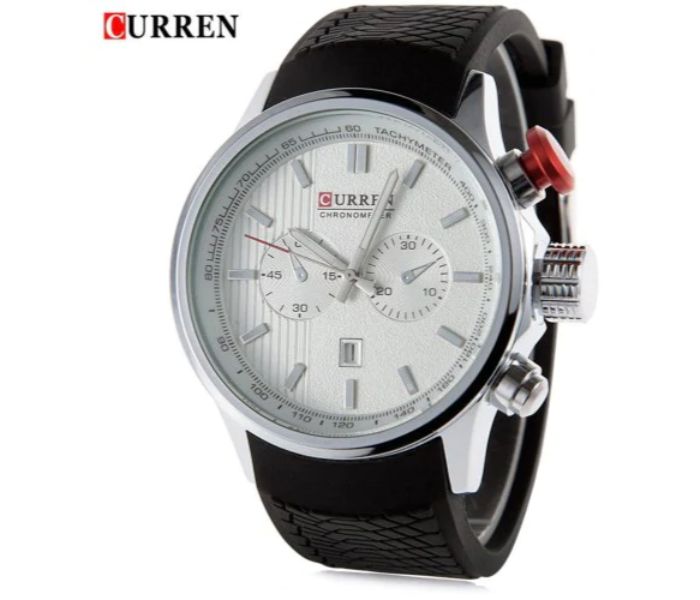 Curren 8175 Casual Analog Quartz Curren Watch For Men - Black And Silver