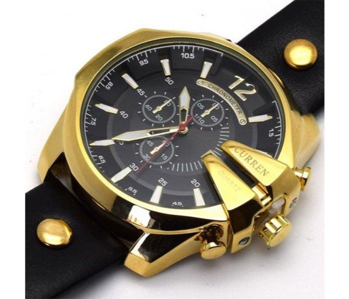 Curren 8176 Leather Band Analog Curren Watch For Men - Yellow