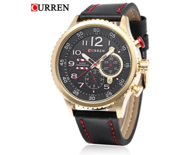 Curren 8179 Casual Analog Quartz Curren Watch For Men - Black And Gold