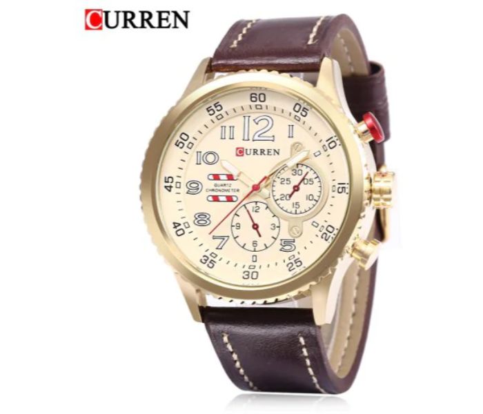 Curren 8179 Casual Analog Quartz Curren Watch For Men - Brown