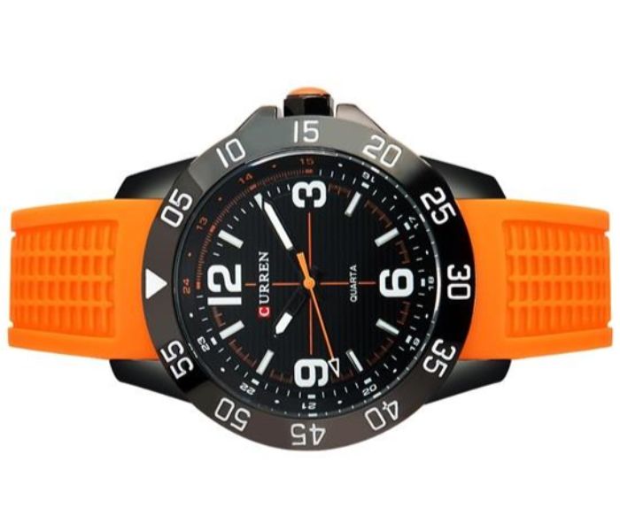 Curren 8181 Analog Quartz Curren Watch For Men - Orange And Black