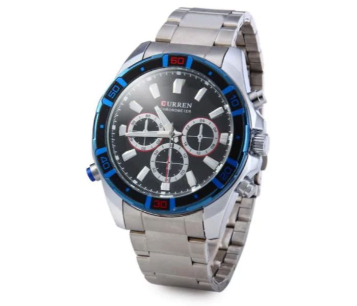 Curren 8184 Stainless Steel Analog Curren Watch For Men - Silver And Black