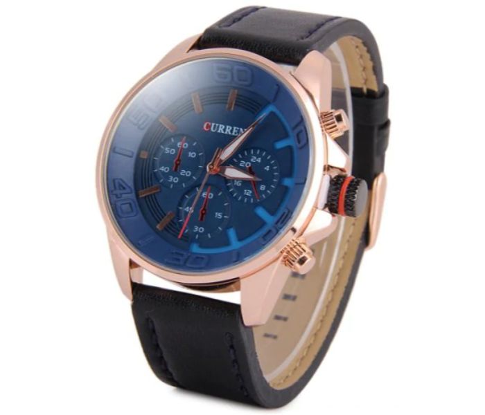 Curren 8187 Casual Analog Quartz Curren Watch For Men - Black And Blue