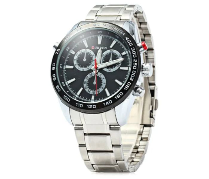 Curren 8189 Stainless Steel Analog Curren Watch For Men - Silver And Black