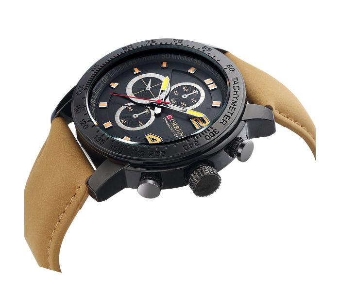 Curren 8190 Casual Analog Quartz Curren Watch For Men - Black And Brown