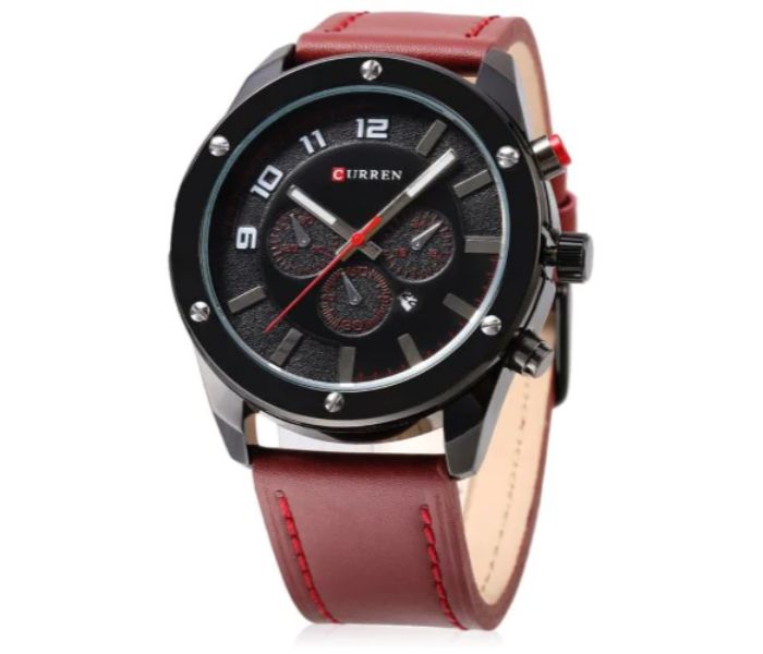 Curren 8204 Analog Quartz Curren Watch For Men - Brown and Black