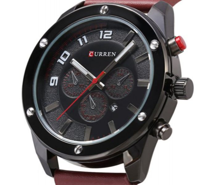 Curren 8204 Analog Quartz Curren Watch For Men - Brown and Black