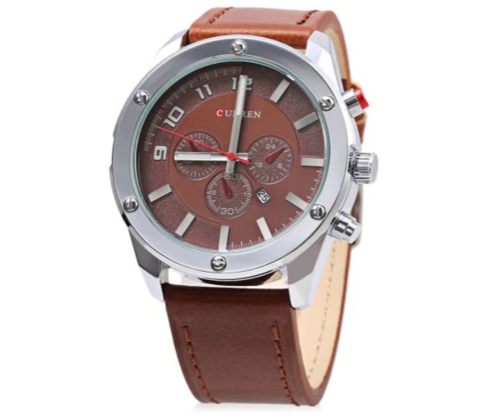 Curren 8204 Analog Quartz Curren Watch For Men - Coffee