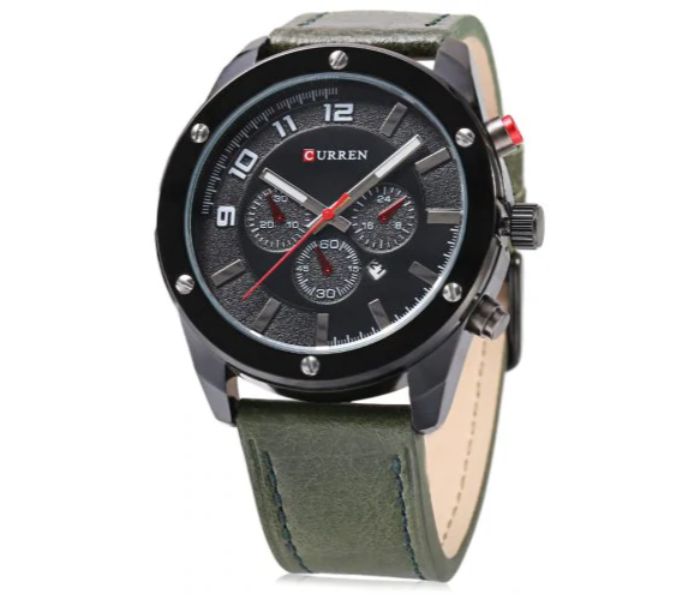 Curren 8204 Analog Quartz Curren Watch For Men - Green and Black