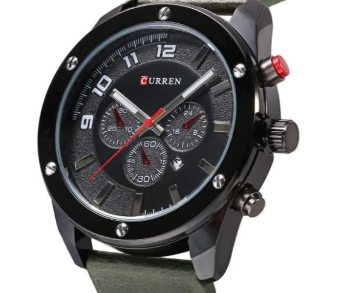 Curren 8204 Analog Quartz Curren Watch For Men - Green and Black