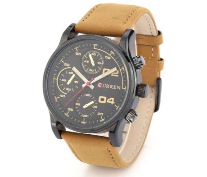 Curren 8207 Casual Analog Quartz Curren Watch For Men - Black And Brown