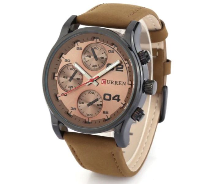 Curren 8207 Casual Analog Quartz Curren Watch For Men - Brown