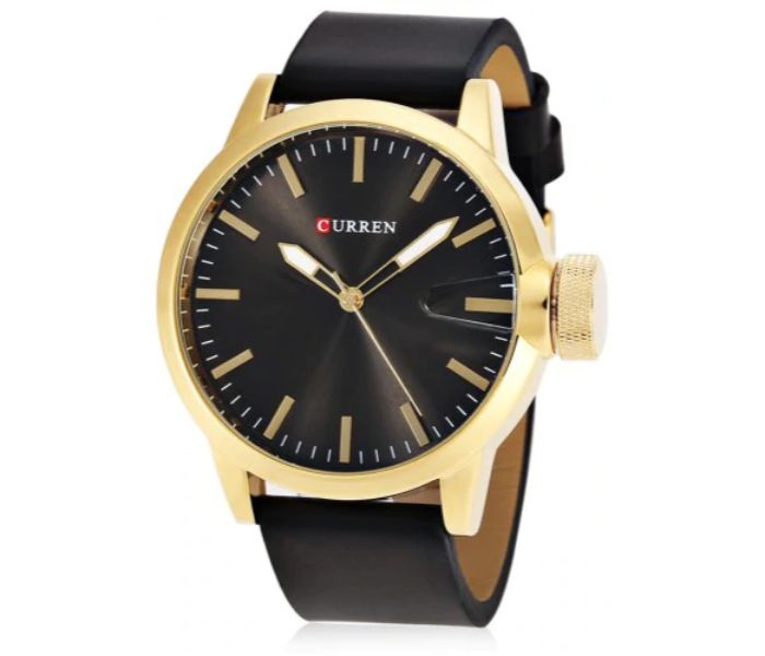 Curren 8208 Casual Analog Quartz Curren Watch For Men - Gold And Black