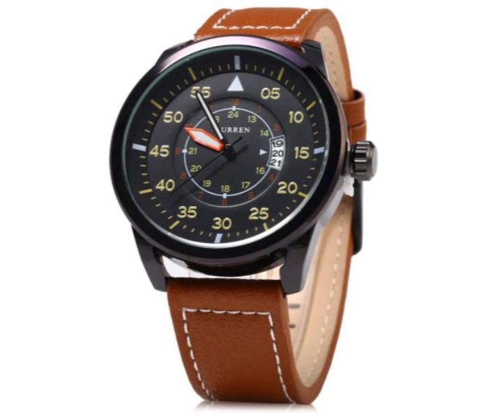 Curren 8210 Casual Analog Quartz Curren Watch For Men - Black And Brown