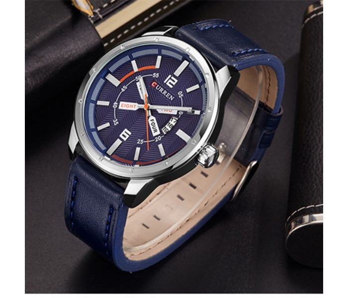 Curren 8211 Casual Double Scale Quartz Curren Watch For Men - Navy Blue