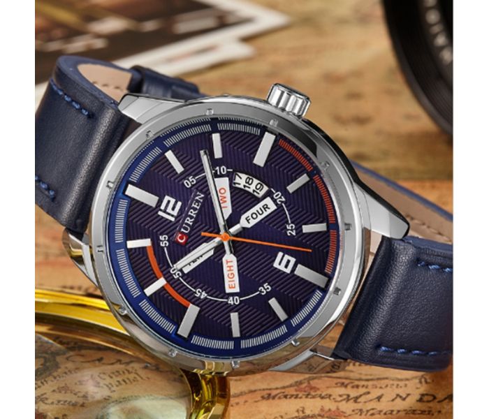 Curren 8211 Casual Double Scale Quartz Curren Watch For Men - Navy Blue