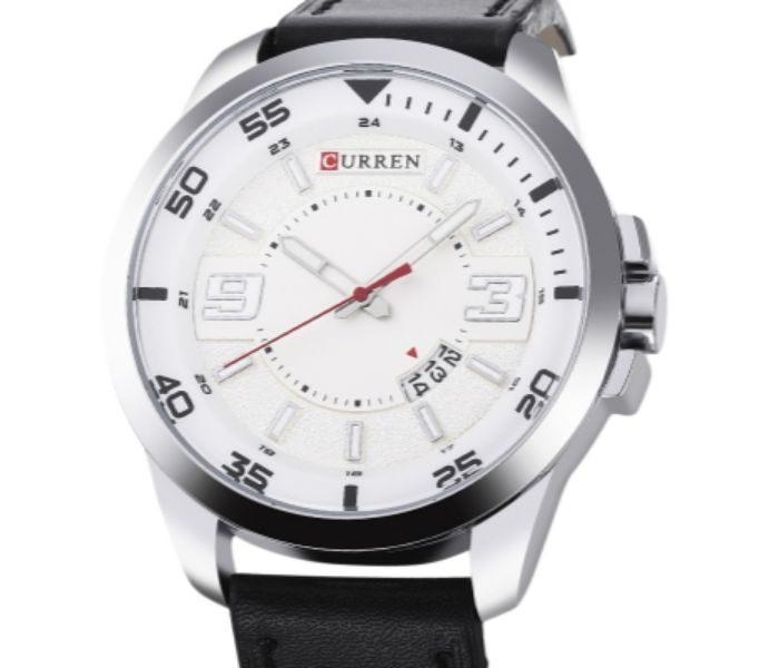 Curren 8213 Casual Date Display Quartz Curren Watch For Men - Black and White