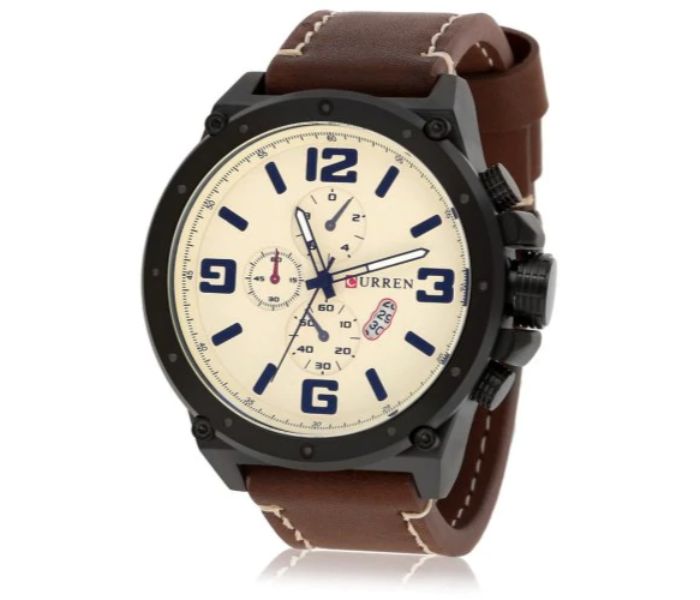 Curren 8230 Fashion Quartz Curren Watch For Men - Brown And Beige