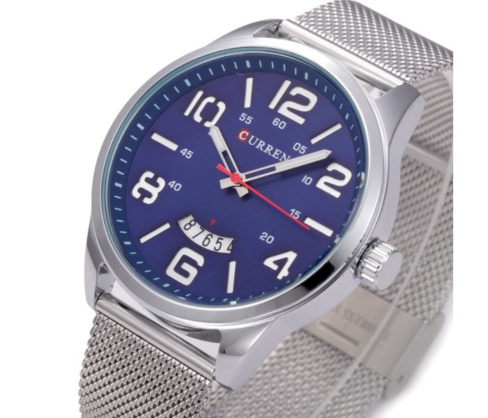 Curren 8236 Fashion Quartz Curren Watch For Men - Blue And Silver