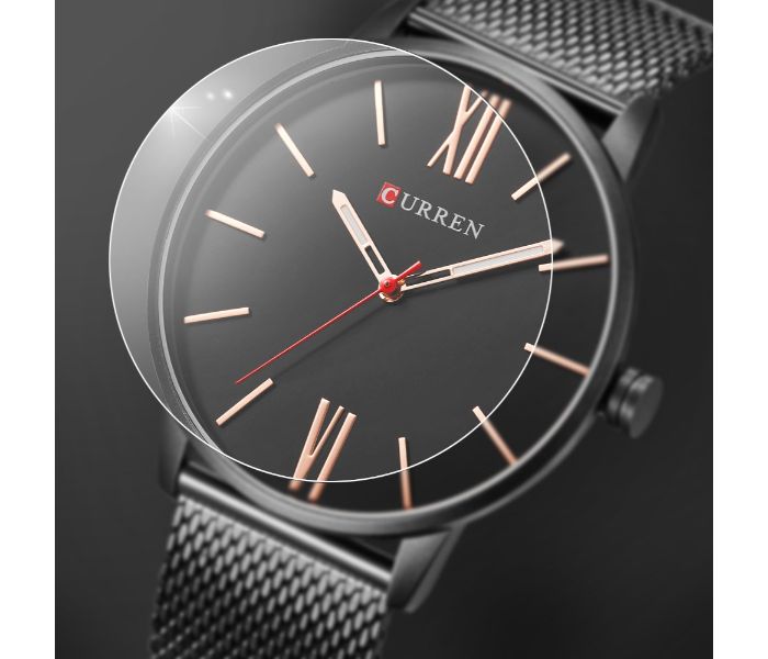 Curren 8238 Ultra Thin Dial Quartz Curren Watch For Men - Black