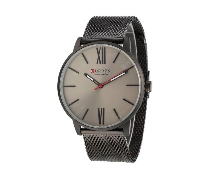 Curren 8238 Ultra Thin Dial Quartz Curren Watch For Men - Black and Grey