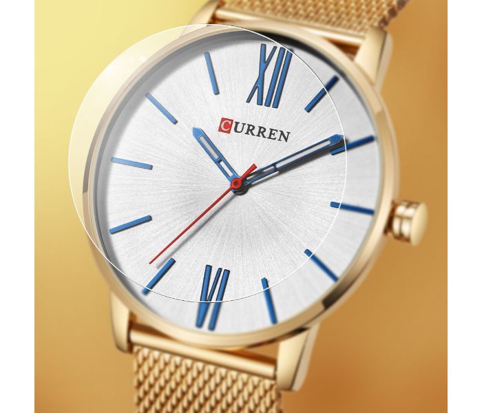 Curren 8238 Ultra Thin Dial Quartz Curren Watch For Men - Gold and White