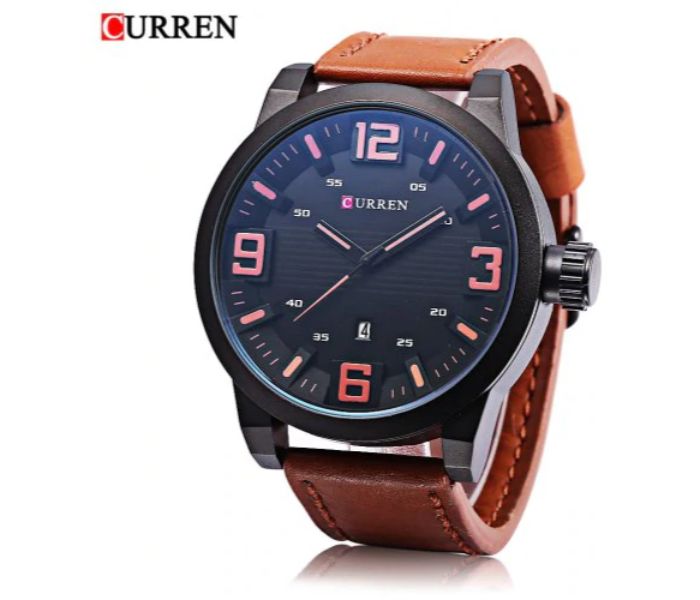 Curren 8241 Analog Quartz Curren Watch For Men - Brown And Blue